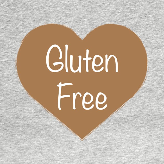 Gluten-Free Brown Heart T-Shirt by glutenfreegear